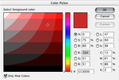 Photoshop Color Picker - View Web Colors